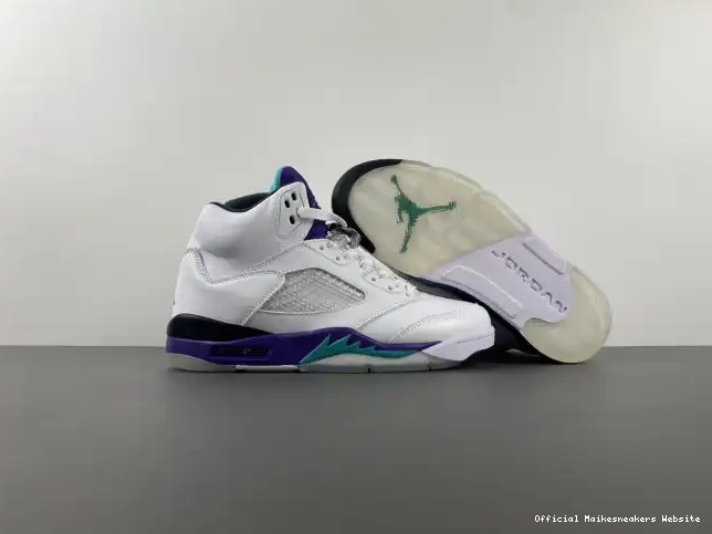 Official Maikesneakers 136027-108 Air (2013) Grape Retro 5 Jordan 0328